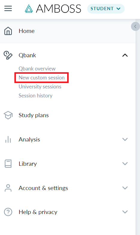 Custom Qbank Session